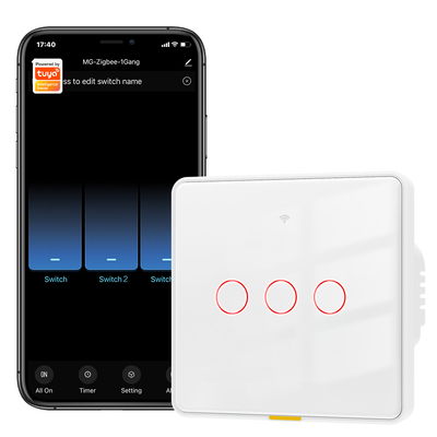 Купить Tuya Zigbee переключатель Нет нейтрального провода100-250v голосовое приложение Alexa Google Home без конденсатора требуется Smart Home Light Touch EU переключатель Производство в сети