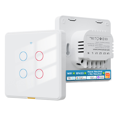 Tuya Wi-Fi переключатель RF433 управление Timing Voice App Alexa, Google Home Smart Home Без нейтрального провода Wi-Fi EU Wall Switch