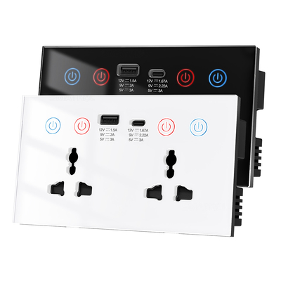 Купить Tuya Smart Wall Socket голосовое управление WIFI Alexa Power Monitor Домашняя автоматизация США ЕС Великобритания Вставка USB Type-C 10A Производство в сети