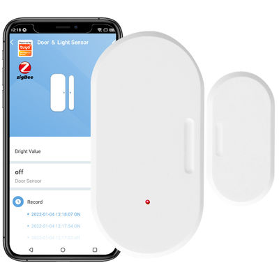 Tuya Smart Zigbee Door Sensor+Light Sensor Просветитель Детектор яркости Окно Скидка Беспроводная Открытая/Закрытая 2 В 1