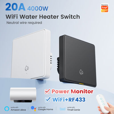 Купить 20A WiFi RF433 переключатель для водонагревателя Tuya Smart Home 4000 Вт, таймер обратного отсчета, беспроводной настенный выключатель, управление через приложение, голосовое управление с Alexa Google Home Производство в сети