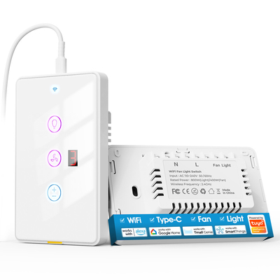 Хорошая цена Tuya Wifi Fan Light Us Switch Type C Timing Голосовое приложение совместимо с Alexa Google Home Умный дом онлайн