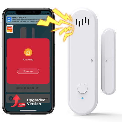 Хорошая цена Сенсор Tuya Smart Door Smart life Timing Работа с Alexa Google Home Arm And Disarm Сенсор Tuya Smart WiFi для дверей и окон онлайн