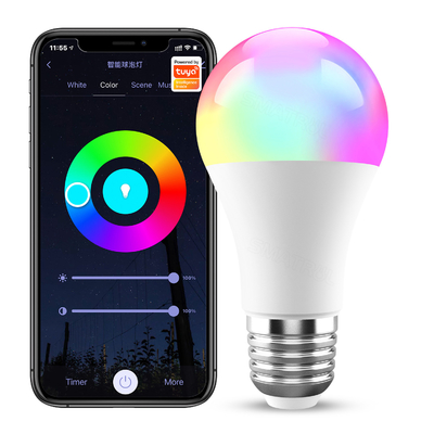 Хорошая цена Tuya Bulb 10W E27 WiFi Light Bulb LED 1000LM RGB Lamp App Работа с Alexa Google Home Снижаемый таймер 110v 220v онлайн
