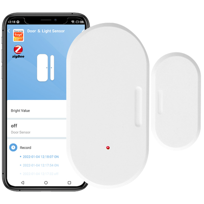Хорошая цена Tuya Smart Zigbee Door Sensor+Light Sensor Просветитель Детектор яркости Окно Скидка Беспроводная Открытая/Закрытая 2 В 1 онлайн