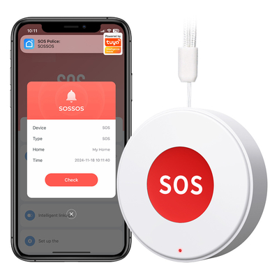 Хорошая цена Tuya WIFI Smart SOS Call Button Wireless Caregiver Pager Smart Call System Сестра звонит пожилому человеку онлайн