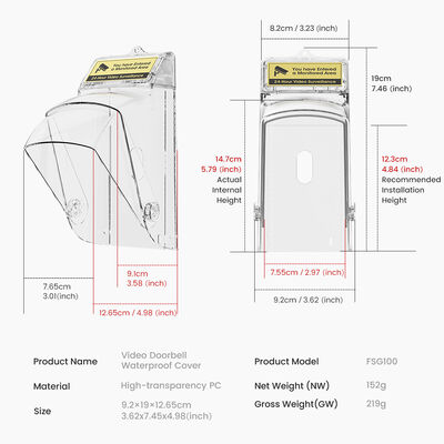 Хорошая цена SMATRUL Видеодомофон Дождевик Водонепроницаемый Чехол для улицы Поворотный дизайн Напоминание о защите от кражи Совместим с видеодомофоном онлайн