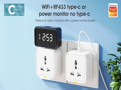 Tuya Universal Socket Type-C Outlet 16A WiFi RF433 Travel Adapter Туя Умный домашний плагин